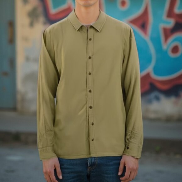 ❤️ Jack And Jones Camo Green Men Button Shirt L - Picture 1 of 11